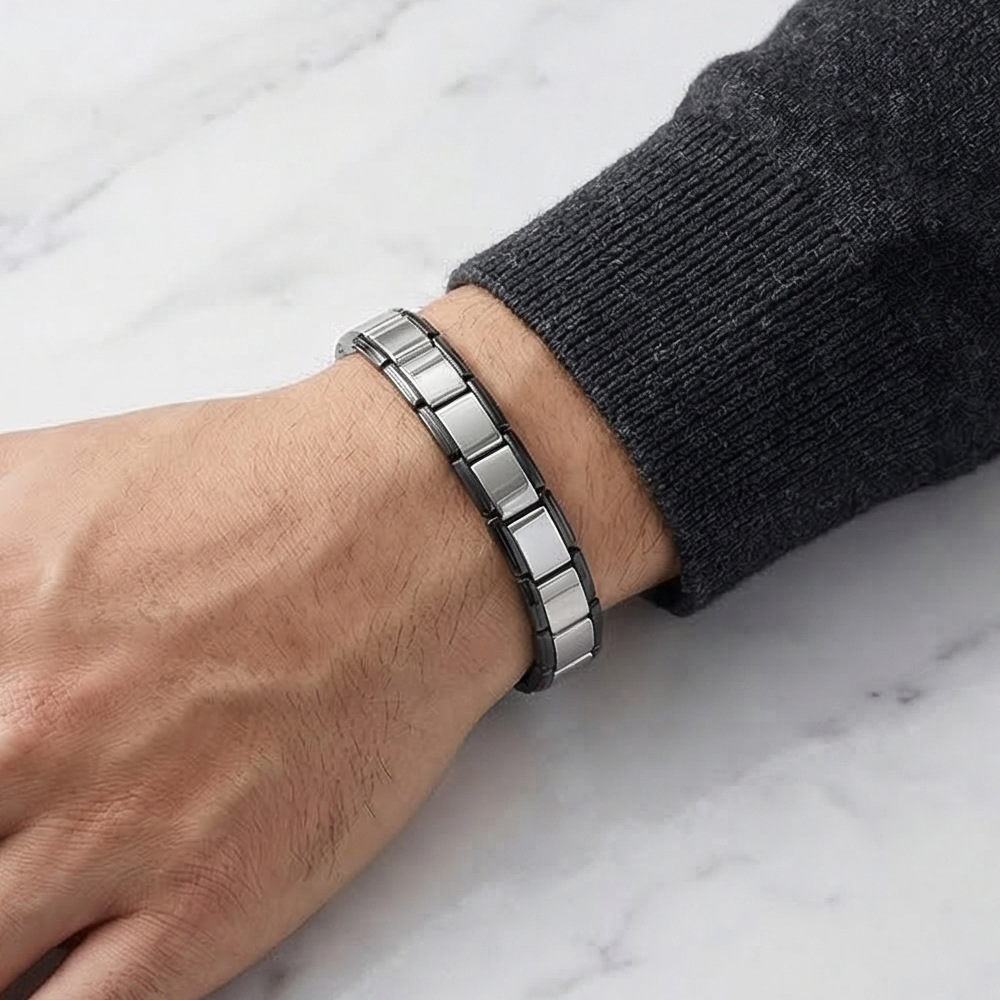 Stainless steel unisex handmade DIY Italian modular bracelet basic chain jewelry trendy accessories
