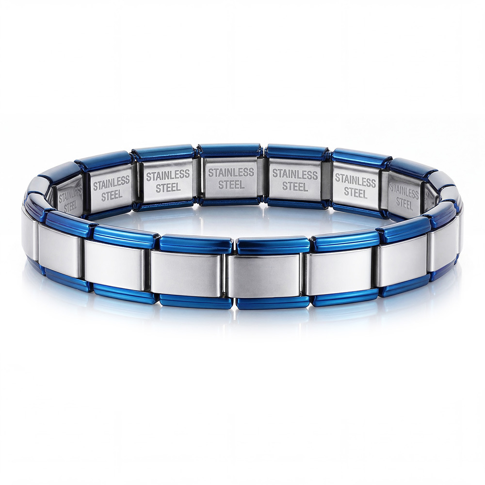 Stainless steel unisex handmade DIY Italian modular bracelet basic chain jewelry trendy accessories