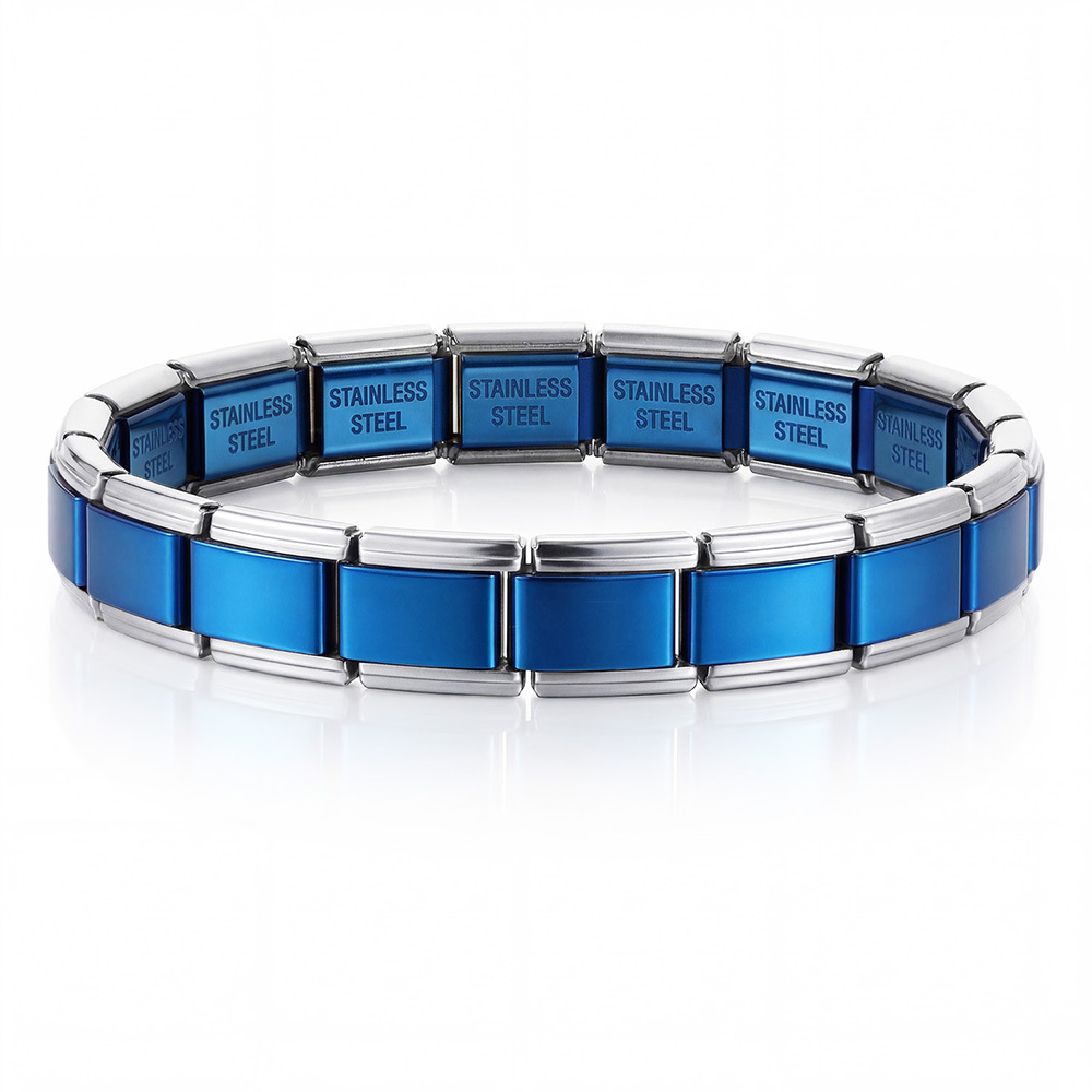 Stainless steel unisex handmade DIY Italian modular bracelet basic chain jewelry trendy accessories