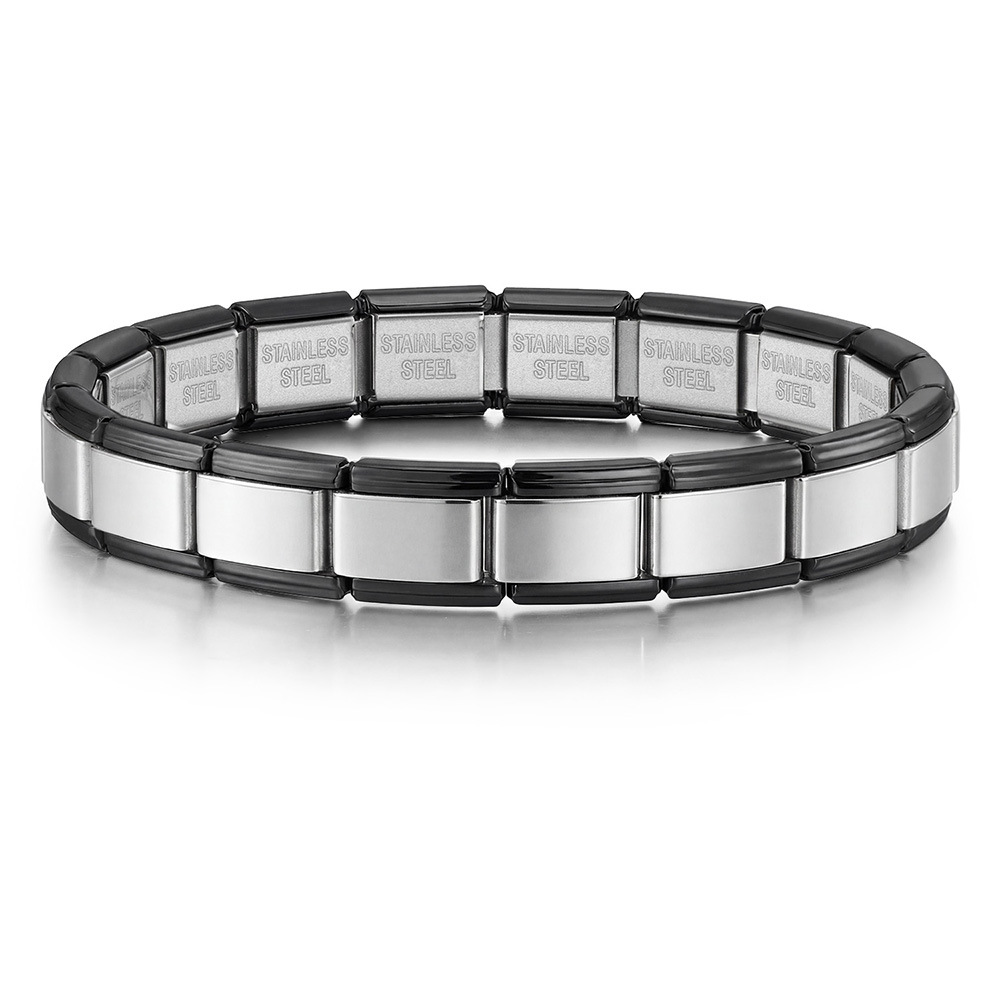 Stainless steel unisex handmade DIY Italian modular bracelet basic chain jewelry trendy accessories