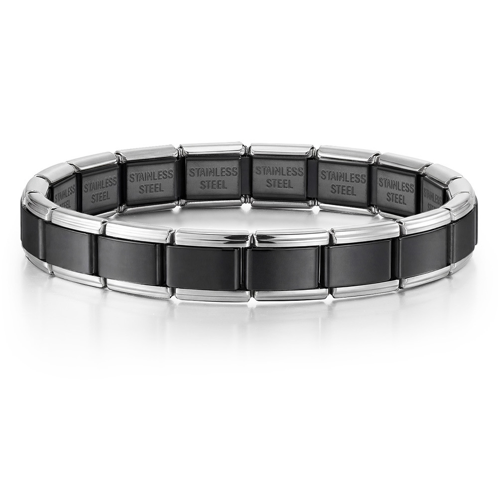 Stainless steel unisex handmade DIY Italian modular bracelet basic chain jewelry trendy accessories