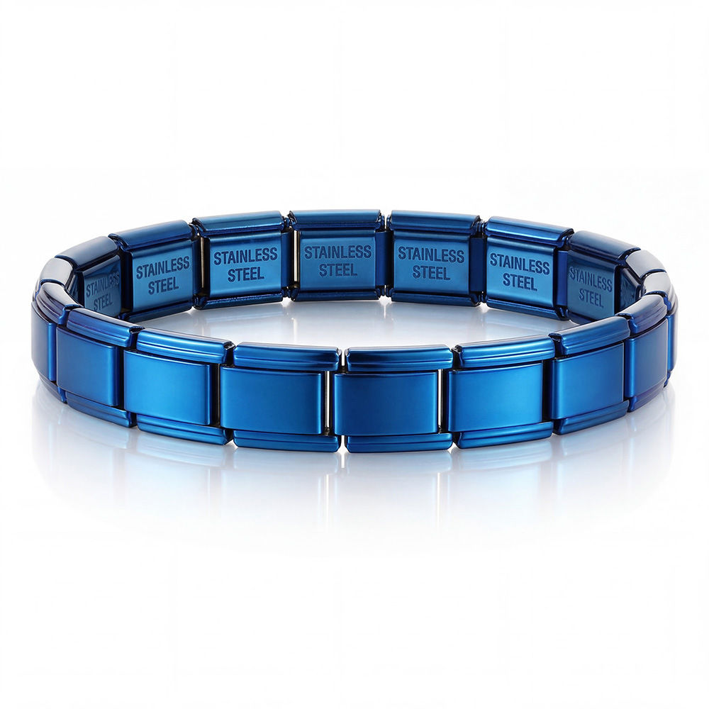 Stainless steel unisex handmade DIY Italian modular bracelet basic chain jewelry trendy accessories