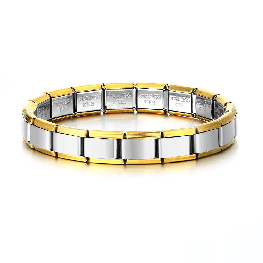 Stainless steel unisex handmade DIY Italian modular bracelet basic chain jewelry trendy accessories