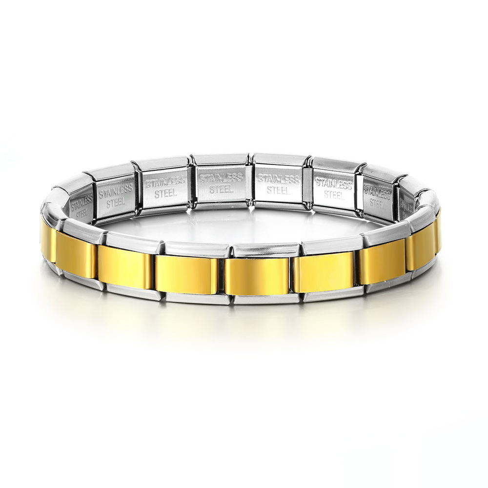 Stainless steel unisex handmade DIY Italian modular bracelet basic chain jewelry trendy accessories