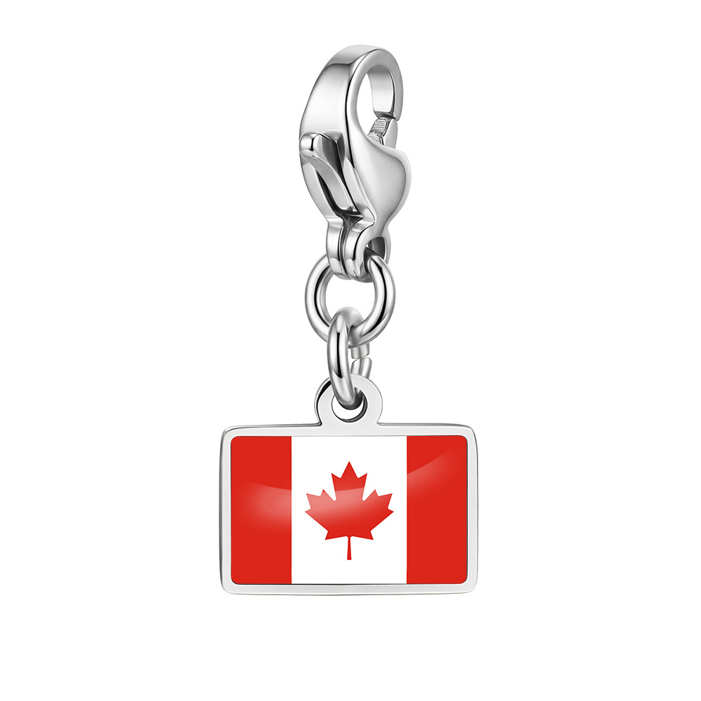 DIY handmade gift decoration accessories, including national flag pendant, lobster clasp pendant, paperclip bracelet, and necklace.