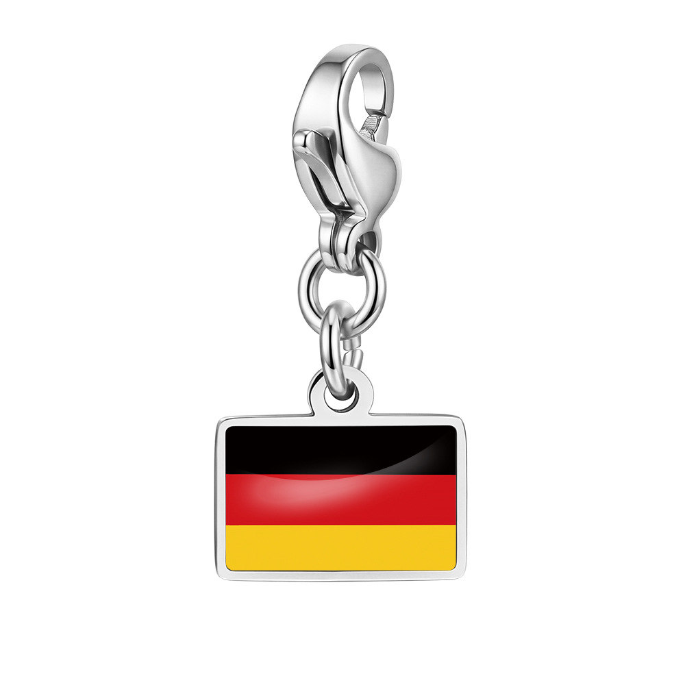 DIY handmade gift decoration accessories, including national flag pendant, lobster clasp pendant, paperclip bracelet, and necklace.
