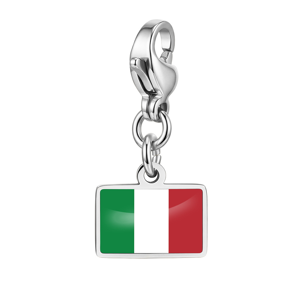 DIY handmade gift decoration accessories, including national flag pendant, lobster clasp pendant, paperclip bracelet, and necklace.