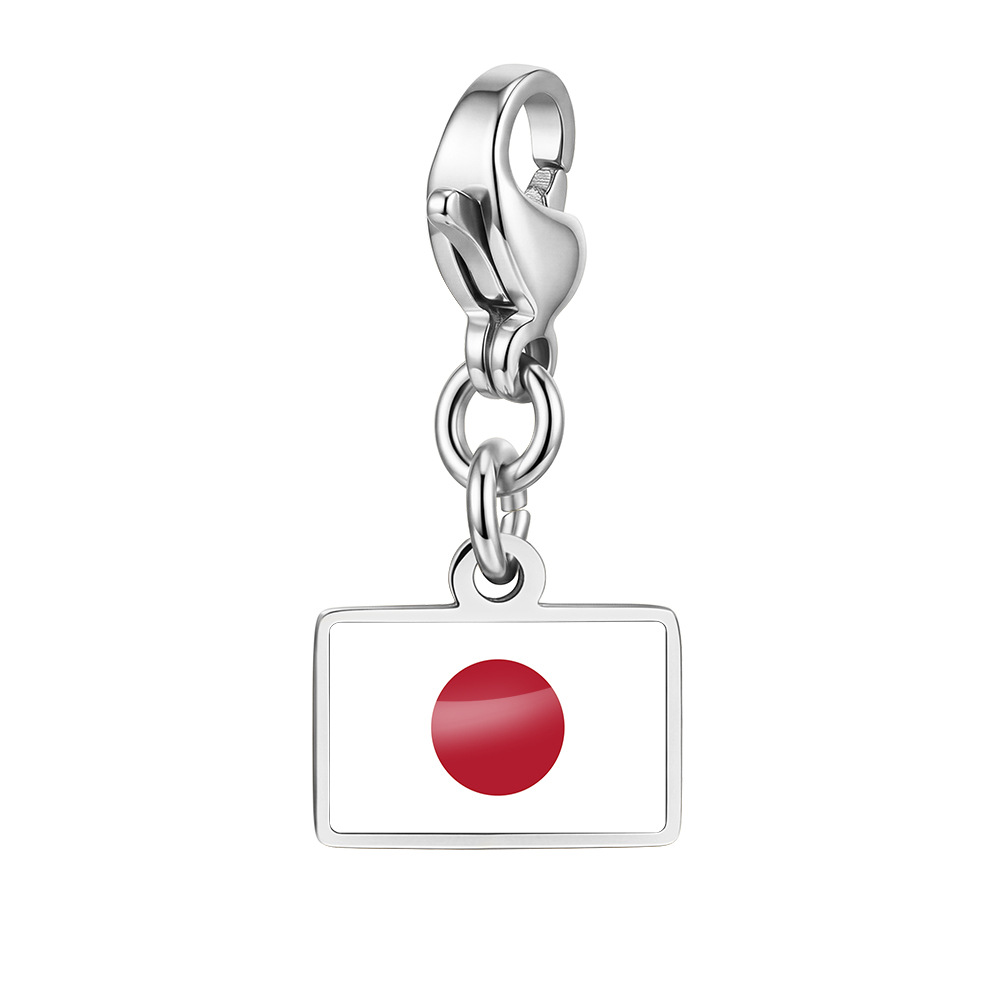 DIY handmade gift decoration accessories, including national flag pendant, lobster clasp pendant, paperclip bracelet, and necklace.