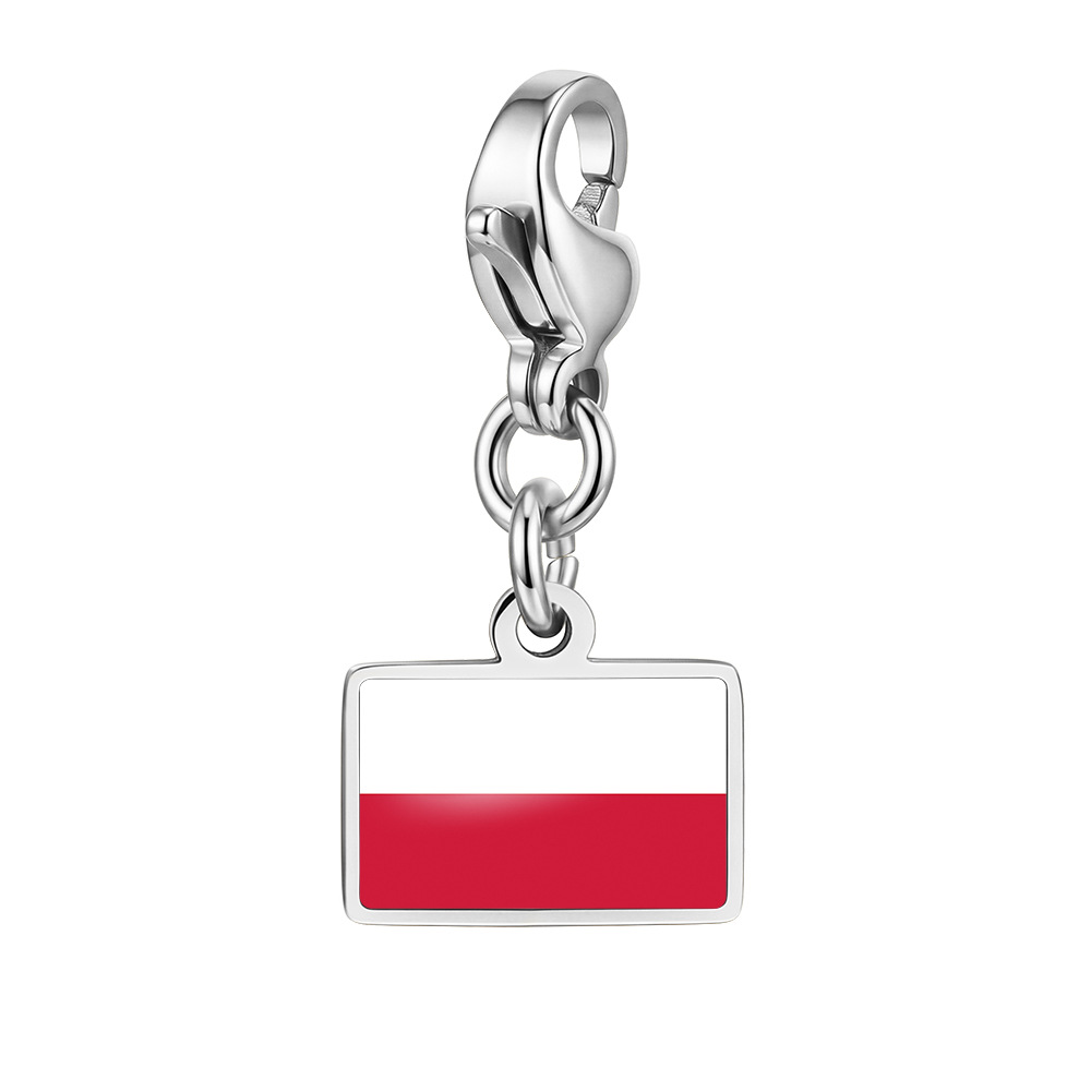 DIY handmade gift decoration accessories, including national flag pendant, lobster clasp pendant, paperclip bracelet, and necklace.