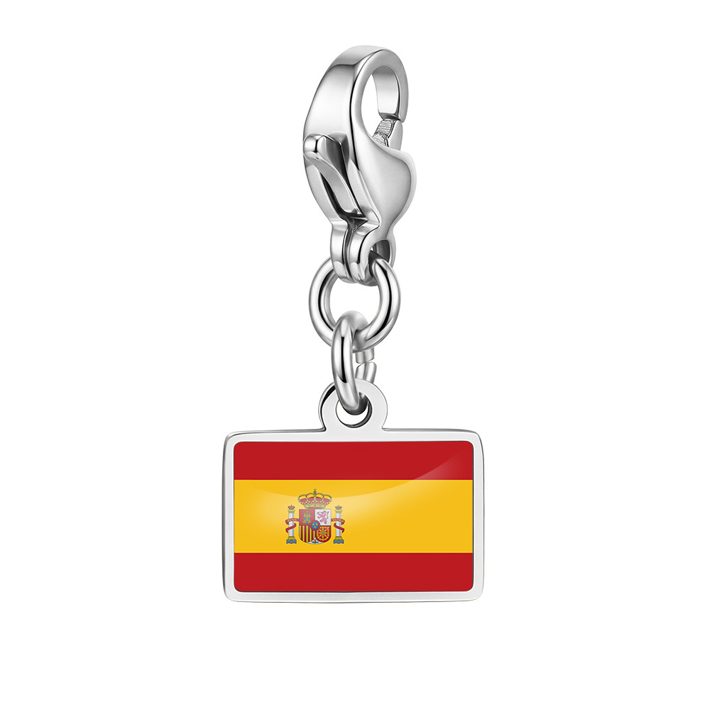 DIY handmade gift decoration accessories, including national flag pendant, lobster clasp pendant, paperclip bracelet, and necklace.