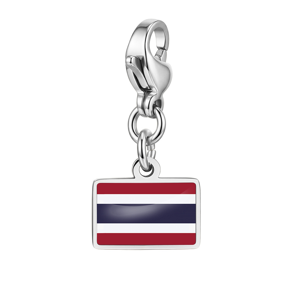 DIY handmade gift decoration accessories, including national flag pendant, lobster clasp pendant, paperclip bracelet, and necklace.