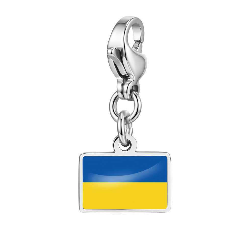 DIY handmade gift decoration accessories, including national flag pendant, lobster clasp pendant, paperclip bracelet, and necklace.