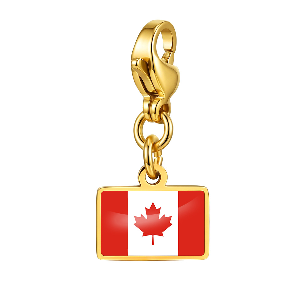 DIY handmade gift decoration accessories, including national flag pendant, lobster clasp pendant, paperclip bracelet, and necklace.