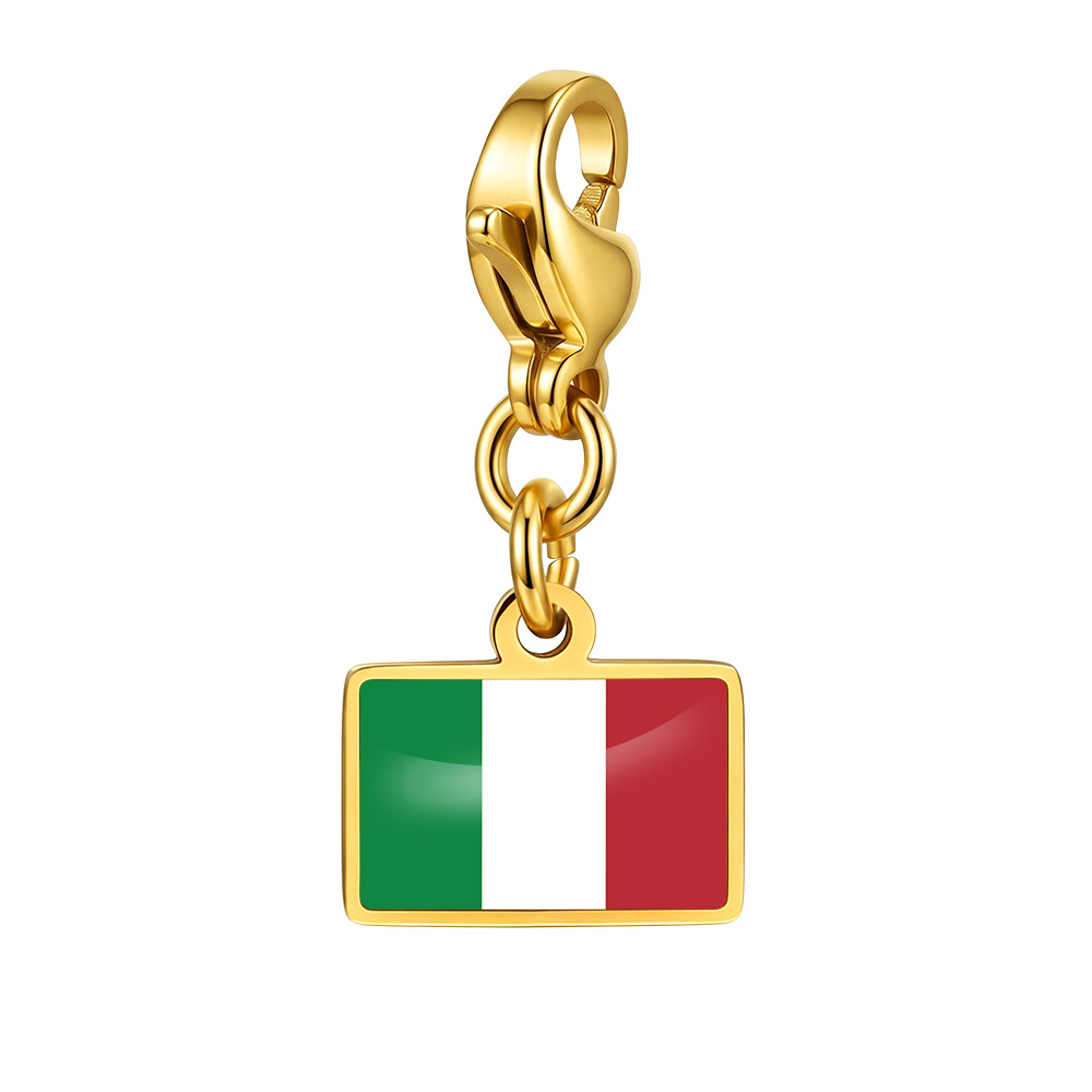 DIY handmade gift decoration accessories, including national flag pendant, lobster clasp pendant, paperclip bracelet, and necklace.