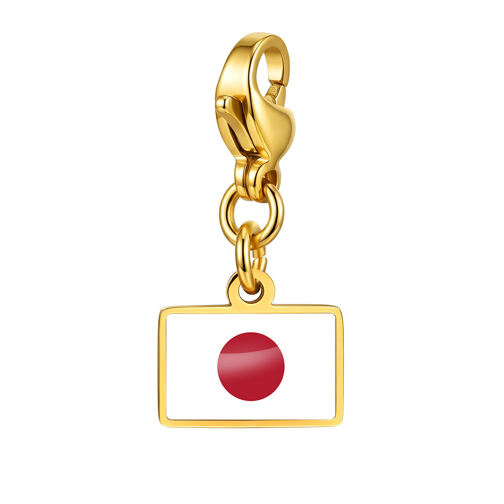 DIY handmade gift decoration accessories, including national flag pendant, lobster clasp pendant, paperclip bracelet, and necklace.