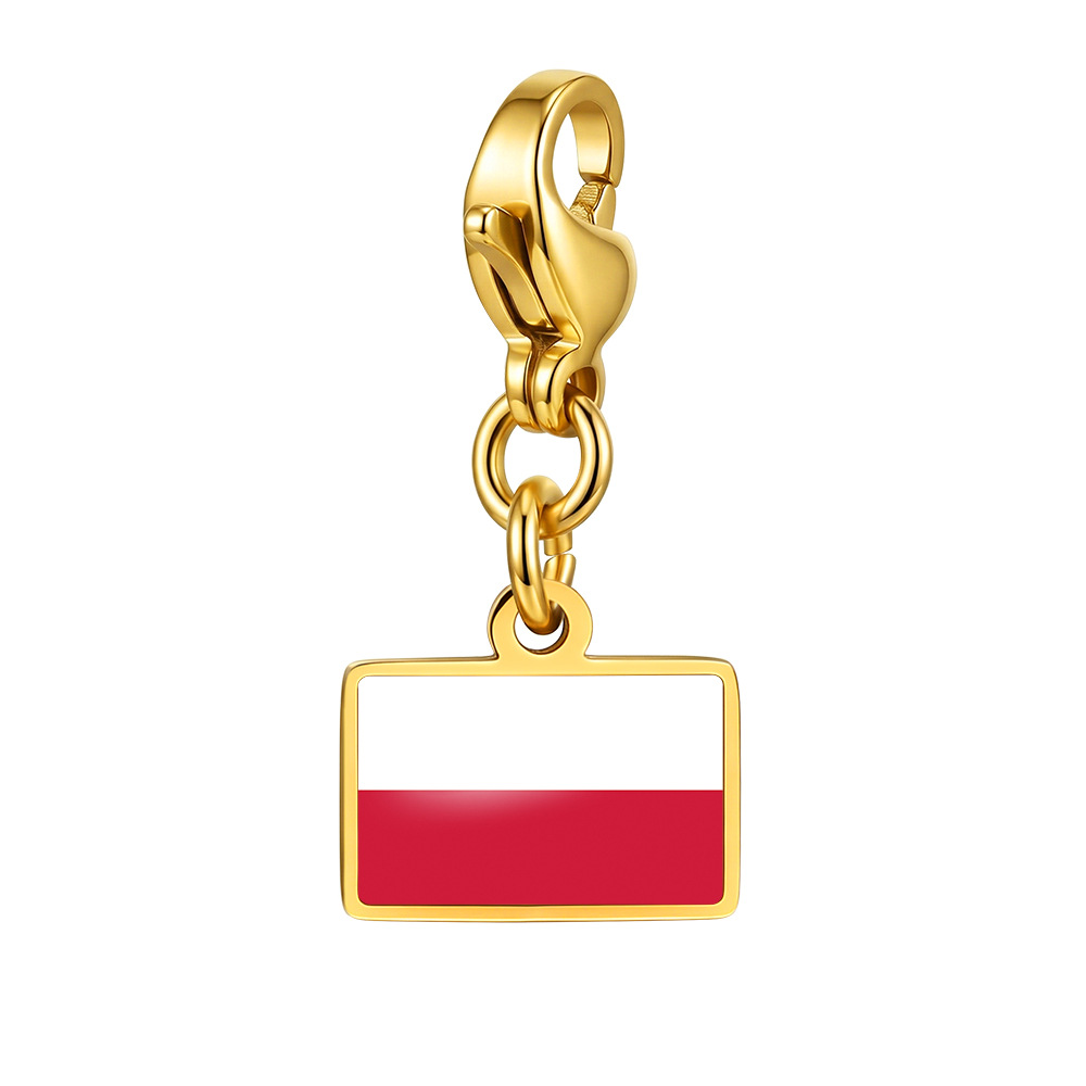DIY handmade gift decoration accessories, including national flag pendant, lobster clasp pendant, paperclip bracelet, and necklace.