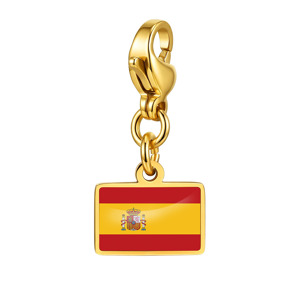 DIY handmade gift decoration accessories, including national flag pendant, lobster clasp pendant, paperclip bracelet, and necklace.