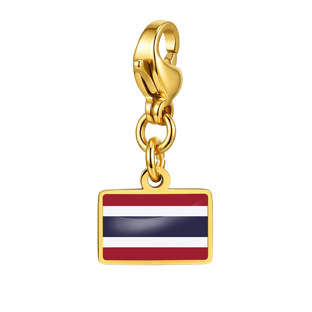 DIY handmade gift decoration accessories, including national flag pendant, lobster clasp pendant, paperclip bracelet, and necklace.