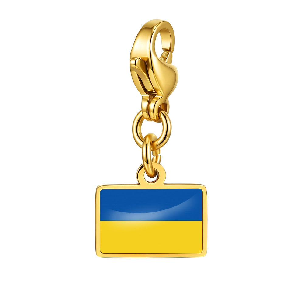 DIY handmade gift decoration accessories, including national flag pendant, lobster clasp pendant, paperclip bracelet, and necklace.