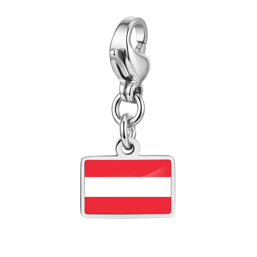 DIY handmade gift decoration accessories, including national flag pendant, lobster clasp pendant, paperclip bracelet, and necklace.