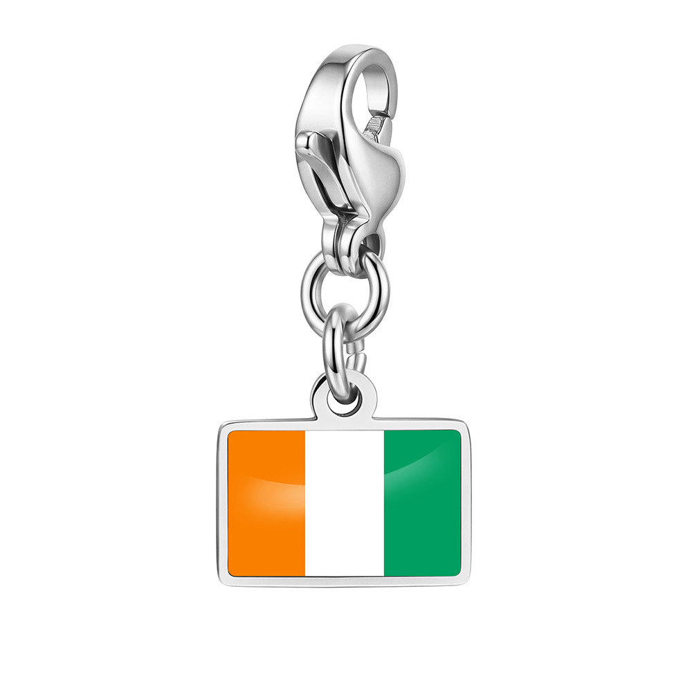 DIY handmade gift decoration accessories, including national flag pendant, lobster clasp pendant, paperclip bracelet, and necklace.