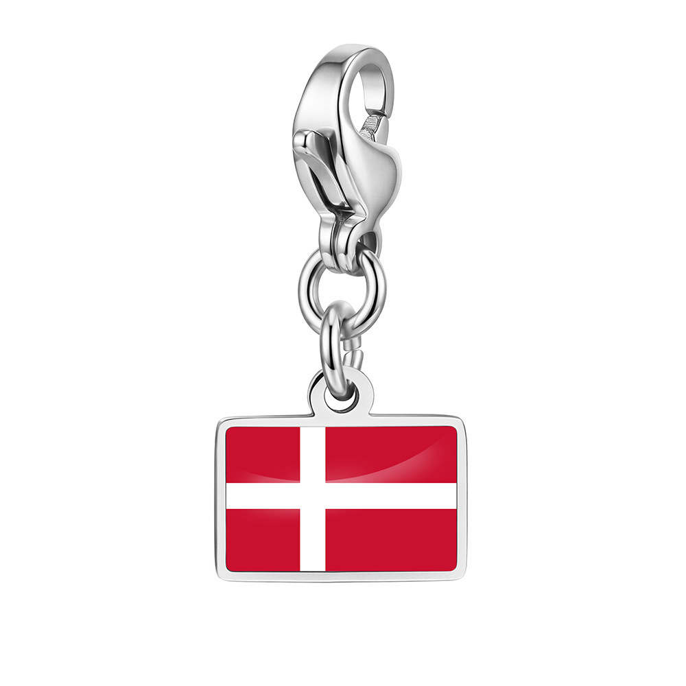 DIY handmade gift decoration accessories, including national flag pendant, lobster clasp pendant, paperclip bracelet, and necklace.