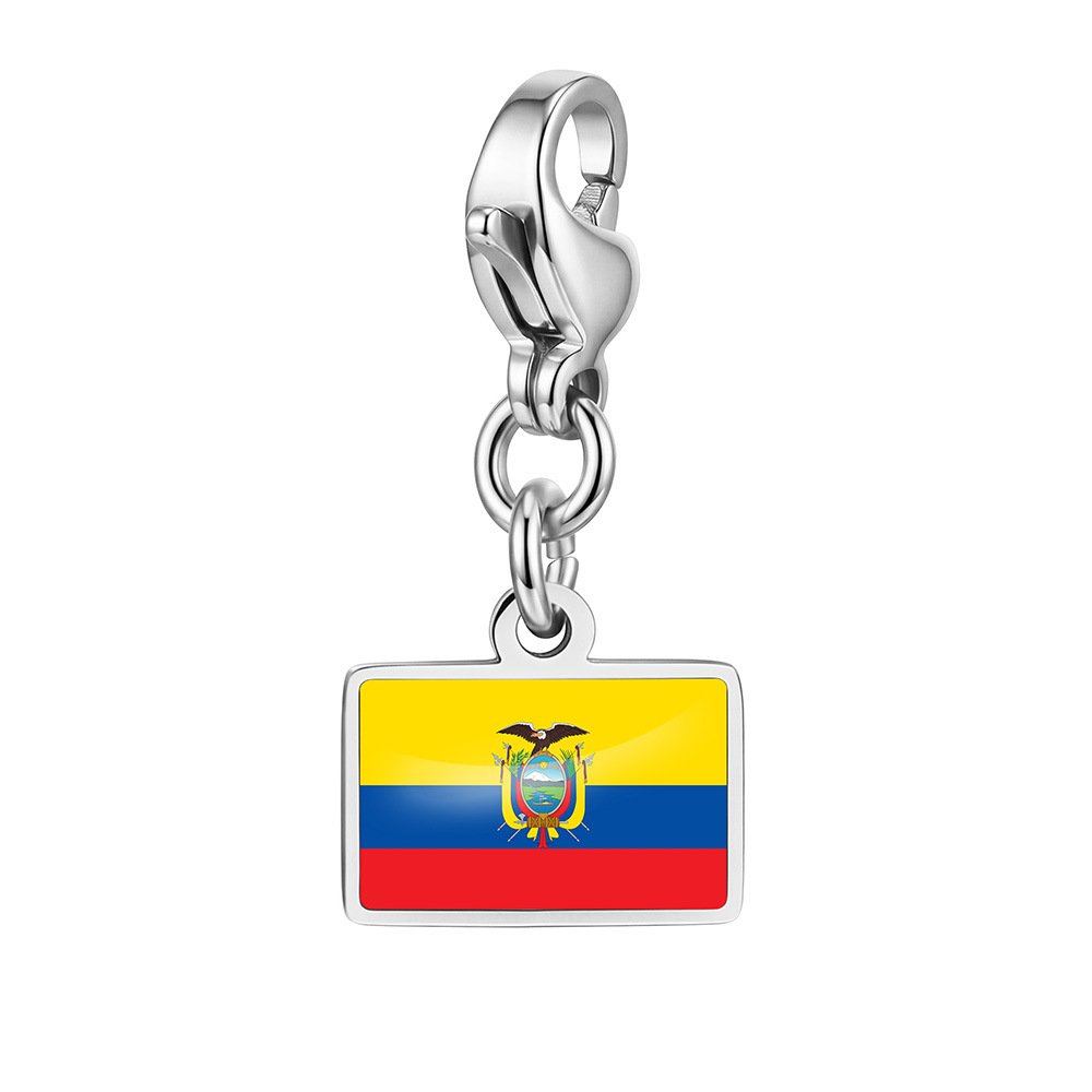 DIY handmade gift decoration accessories, including national flag pendant, lobster clasp pendant, paperclip bracelet, and necklace.