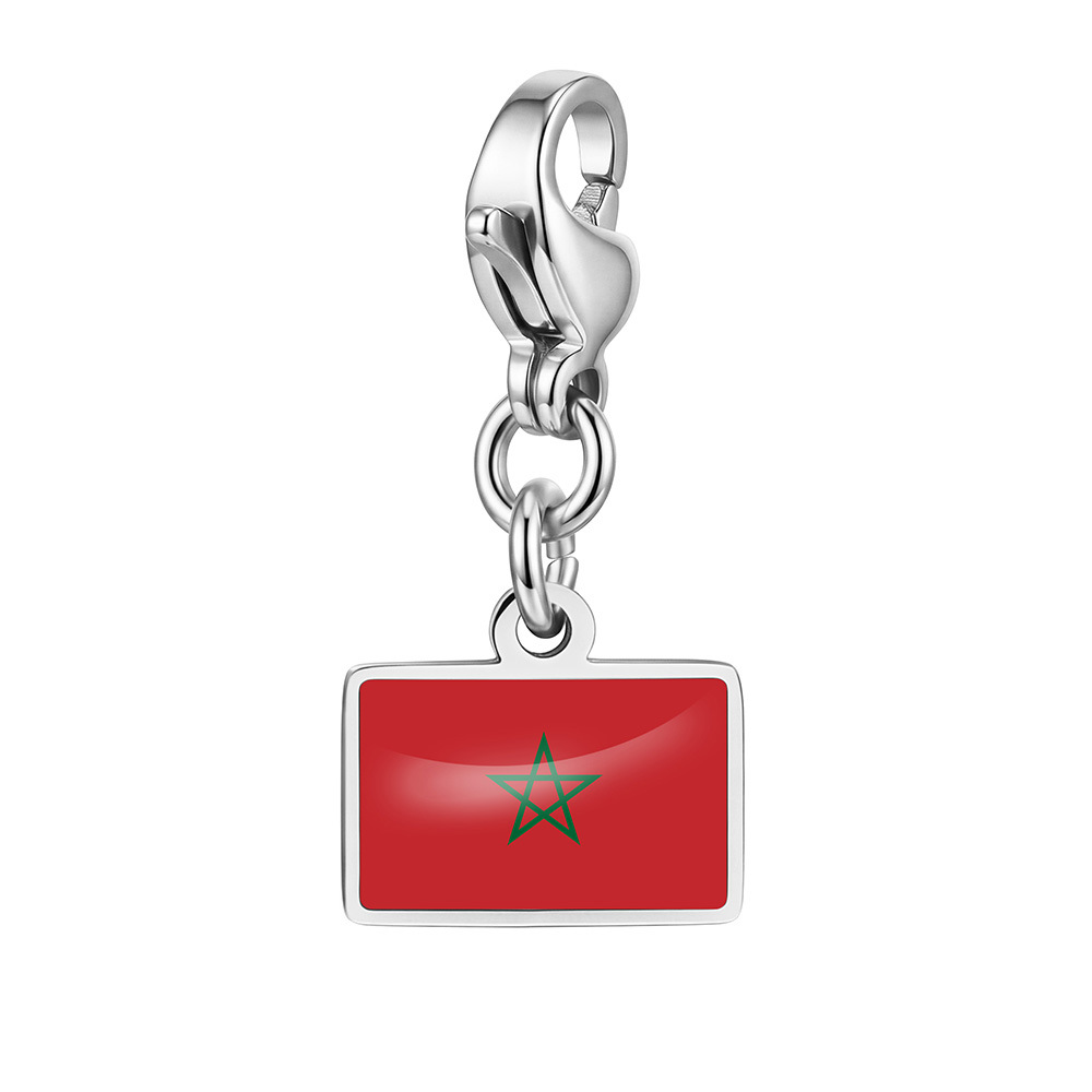 DIY handmade gift decoration accessories, including national flag pendant, lobster clasp pendant, paperclip bracelet, and necklace.