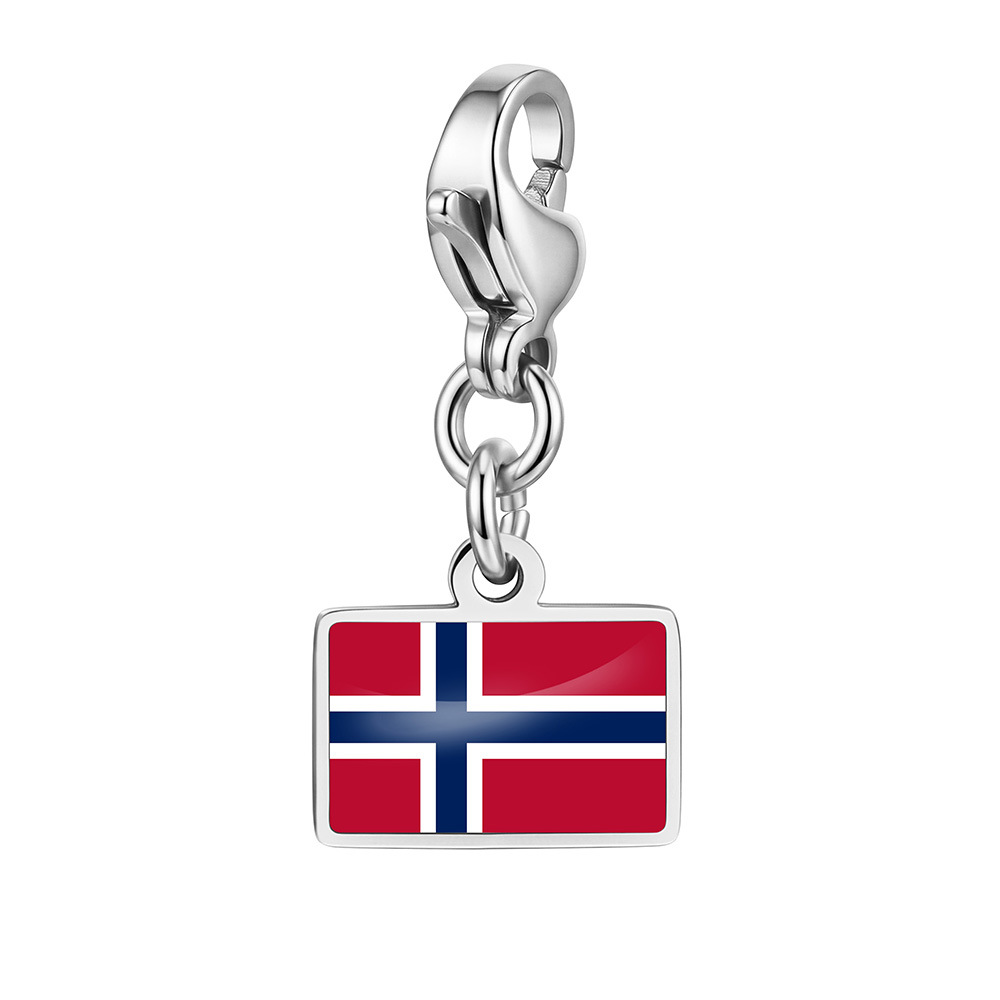 DIY handmade gift decoration accessories, including national flag pendant, lobster clasp pendant, paperclip bracelet, and necklace.