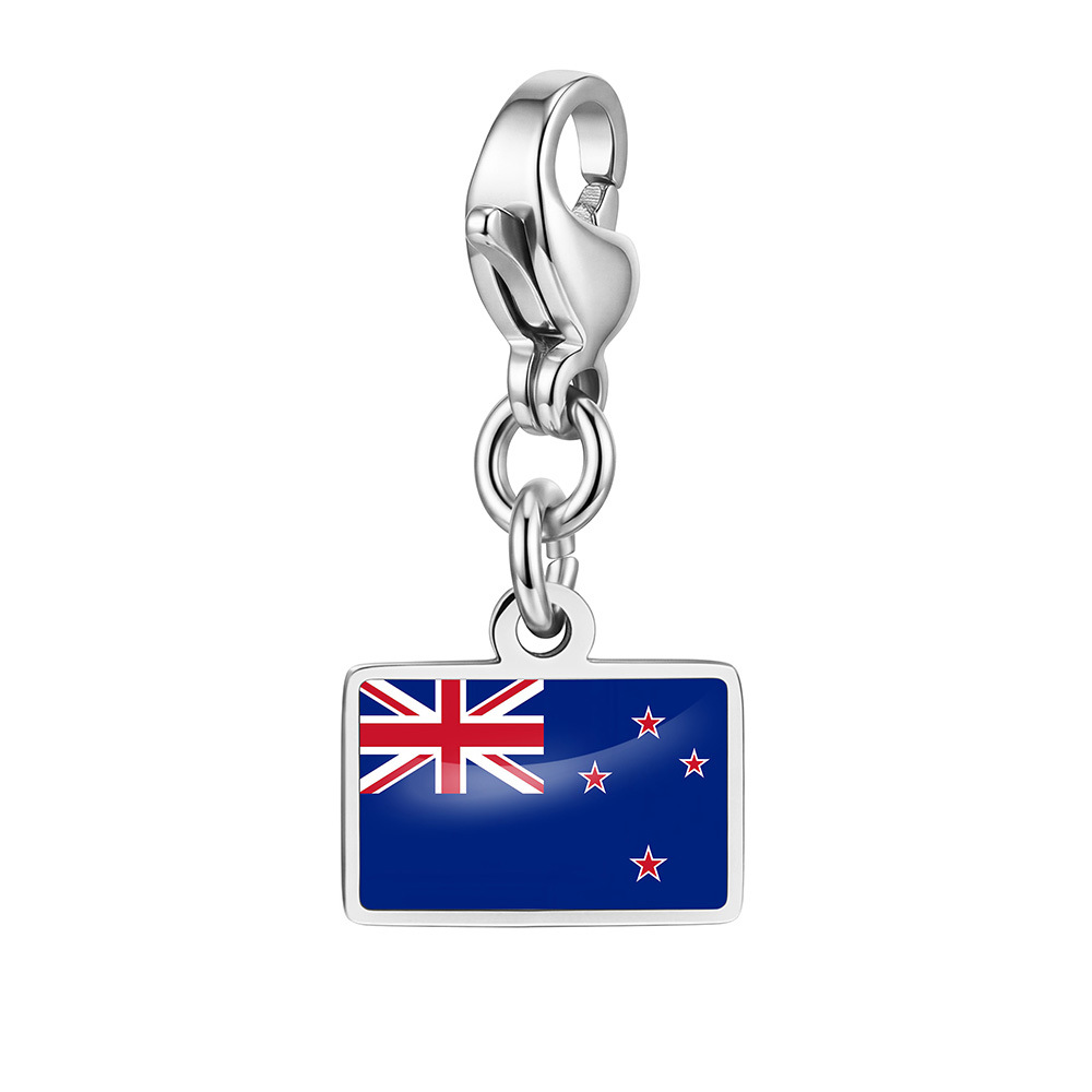 DIY handmade gift decoration accessories, including national flag pendant, lobster clasp pendant, paperclip bracelet, and necklace.