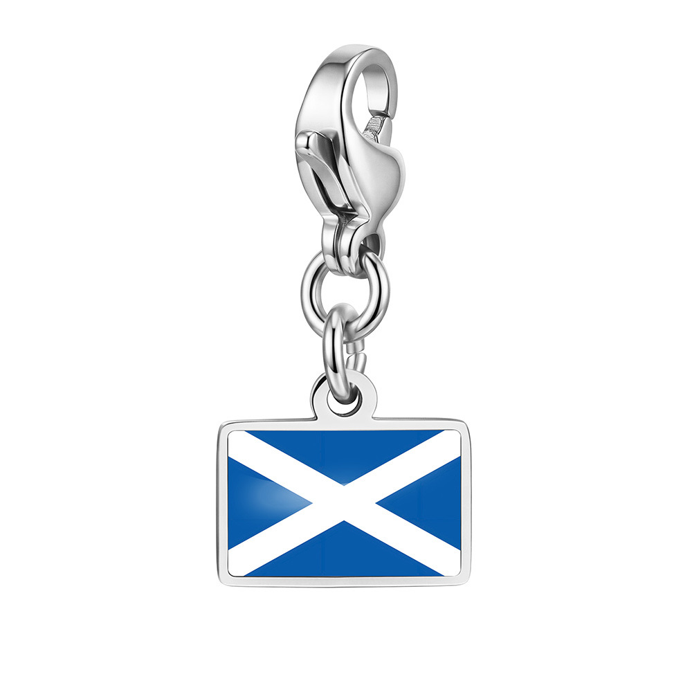 DIY handmade gift decoration accessories, including national flag pendant, lobster clasp pendant, paperclip bracelet, and necklace.