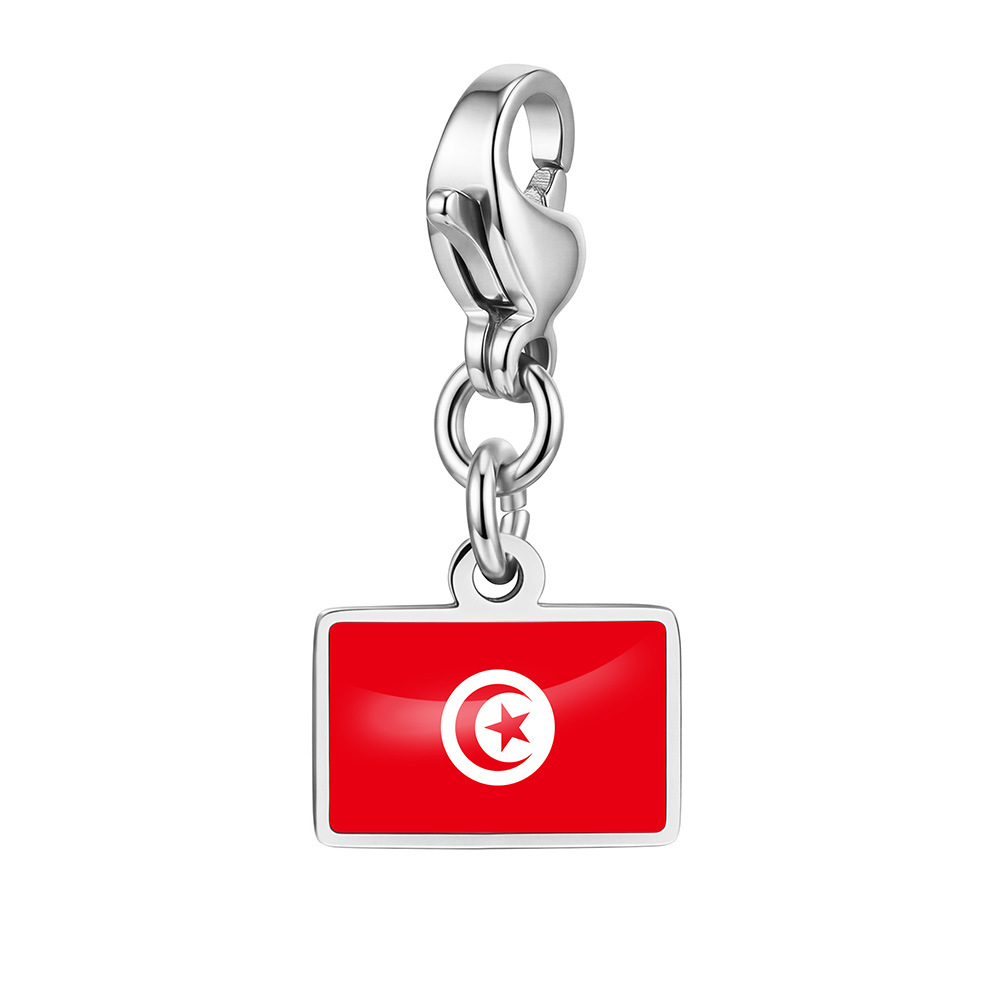 DIY handmade gift decoration accessories, including national flag pendant, lobster clasp pendant, paperclip bracelet, and necklace.