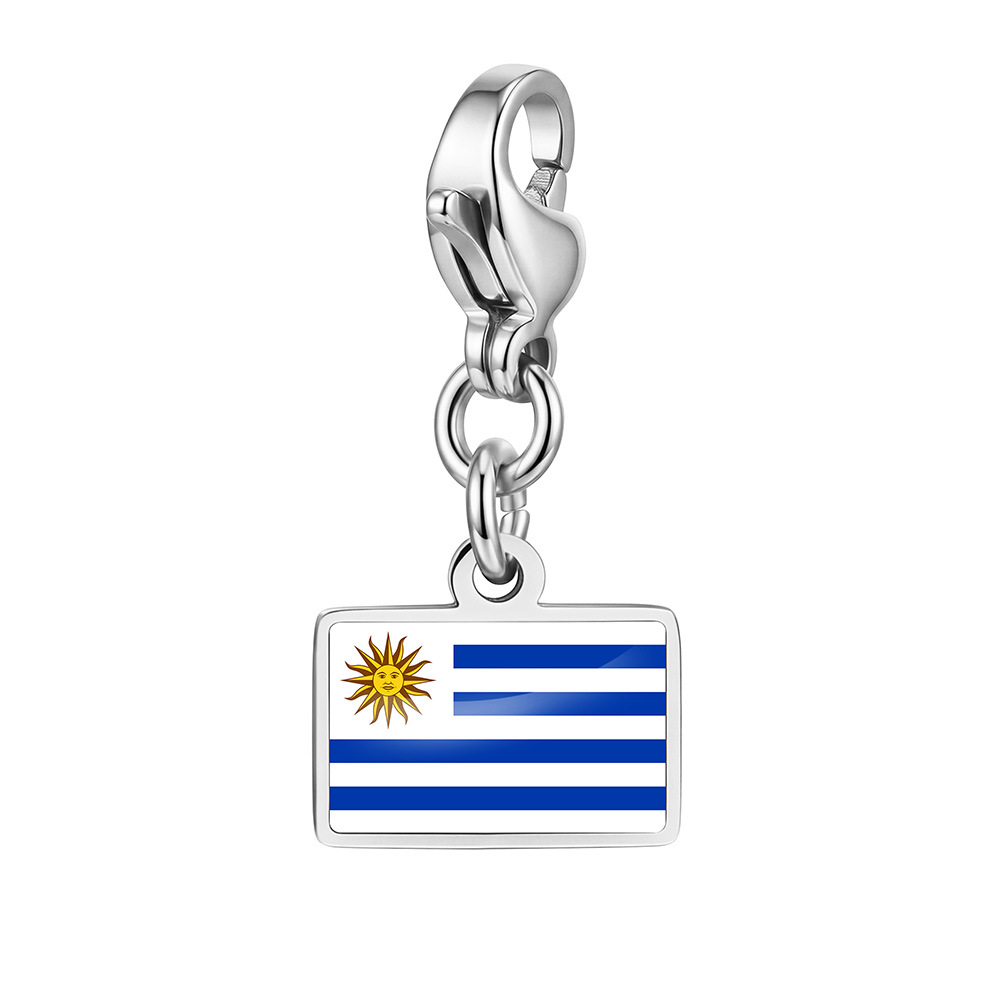 DIY handmade gift decoration accessories, including national flag pendant, lobster clasp pendant, paperclip bracelet, and necklace.
