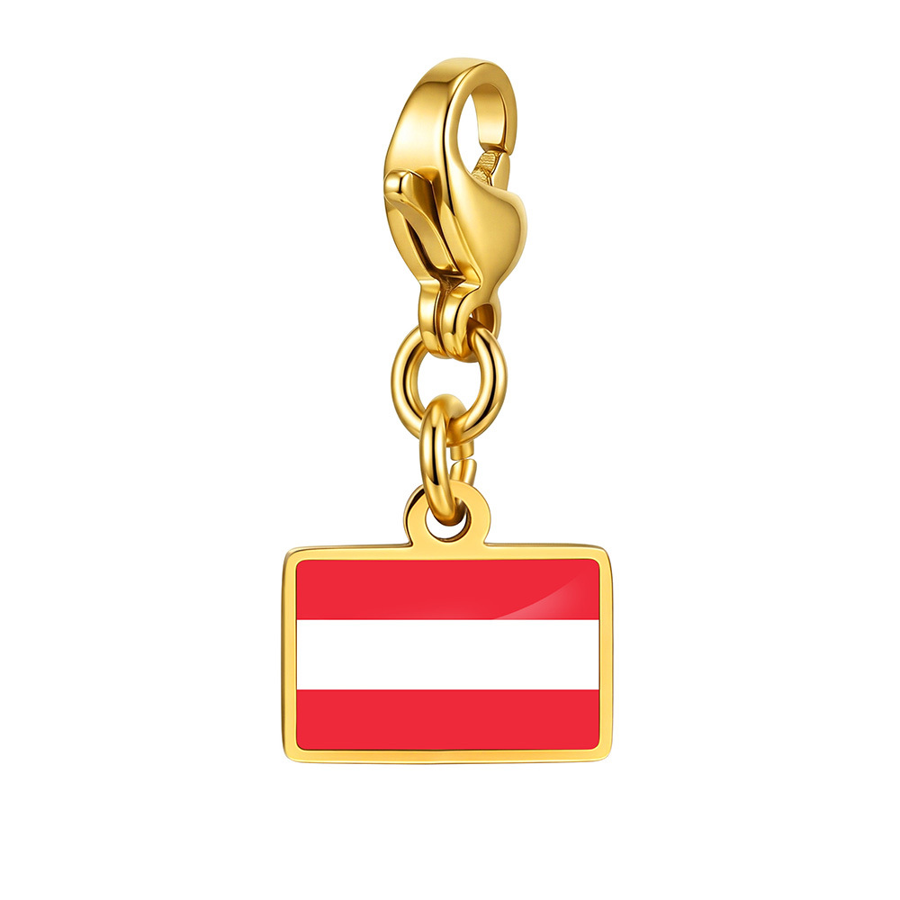 DIY handmade gift decoration accessories, including national flag pendant, lobster clasp pendant, paperclip bracelet, and necklace.