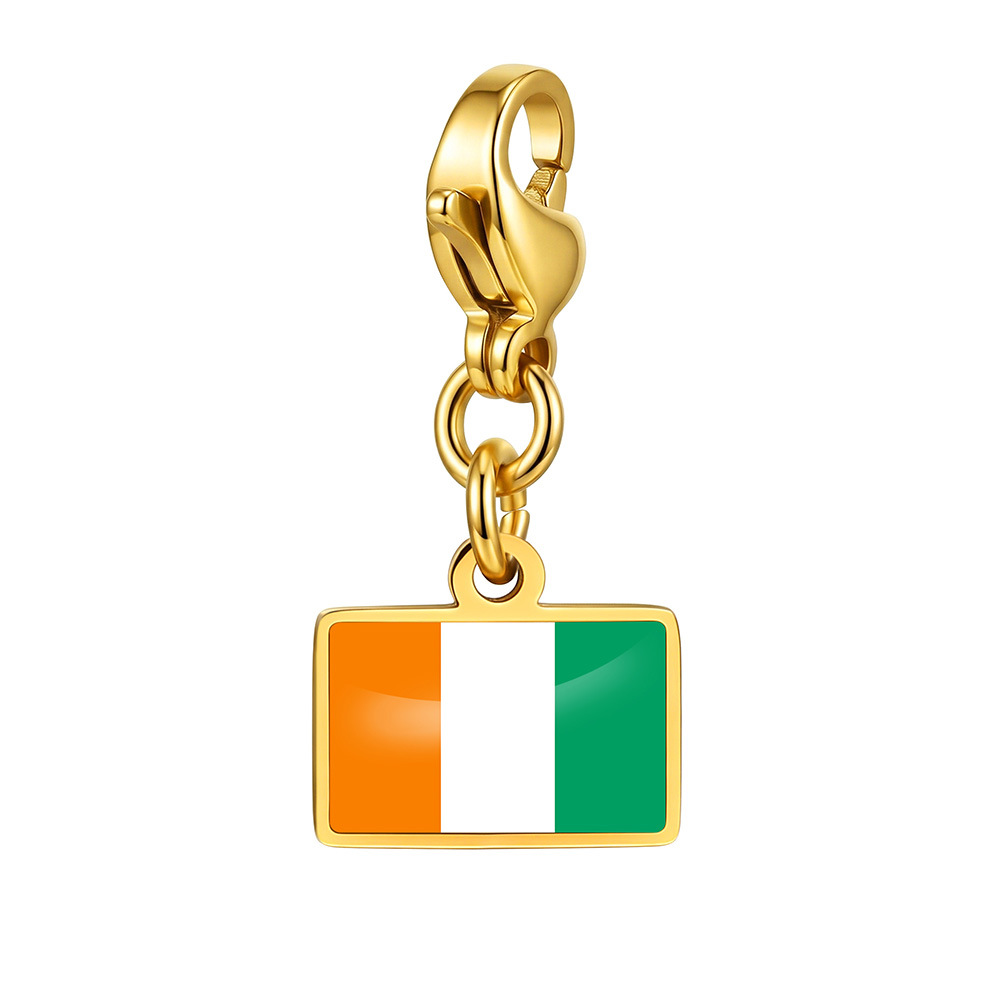 DIY handmade gift decoration accessories, including national flag pendant, lobster clasp pendant, paperclip bracelet, and necklace.