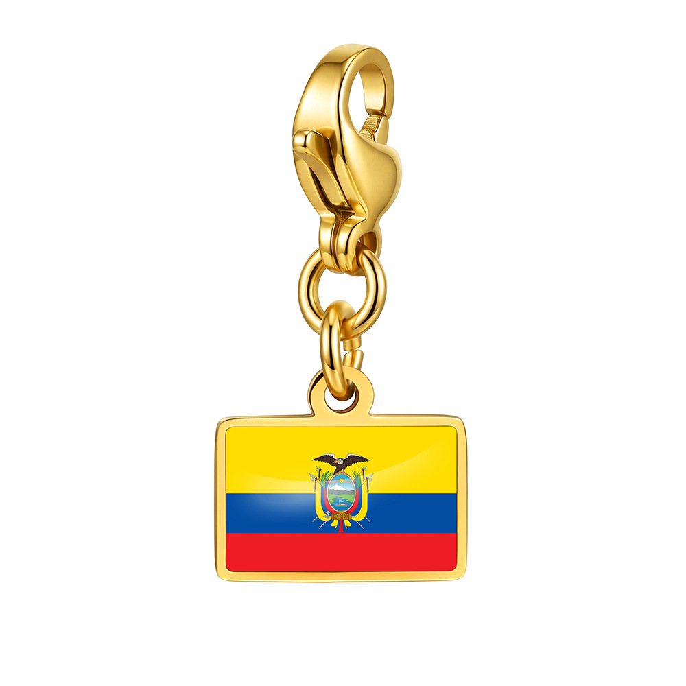 DIY handmade gift decoration accessories, including national flag pendant, lobster clasp pendant, paperclip bracelet, and necklace.