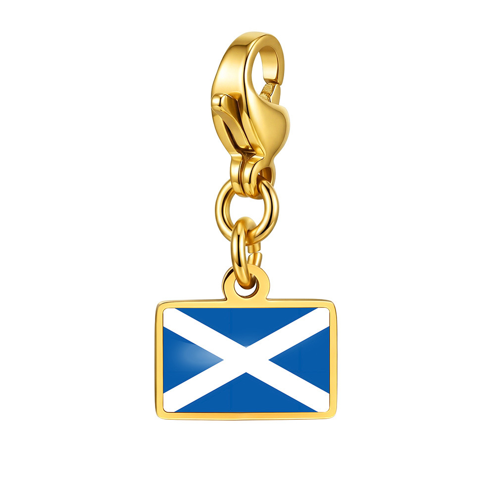 DIY handmade gift decoration accessories, including national flag pendant, lobster clasp pendant, paperclip bracelet, and necklace.