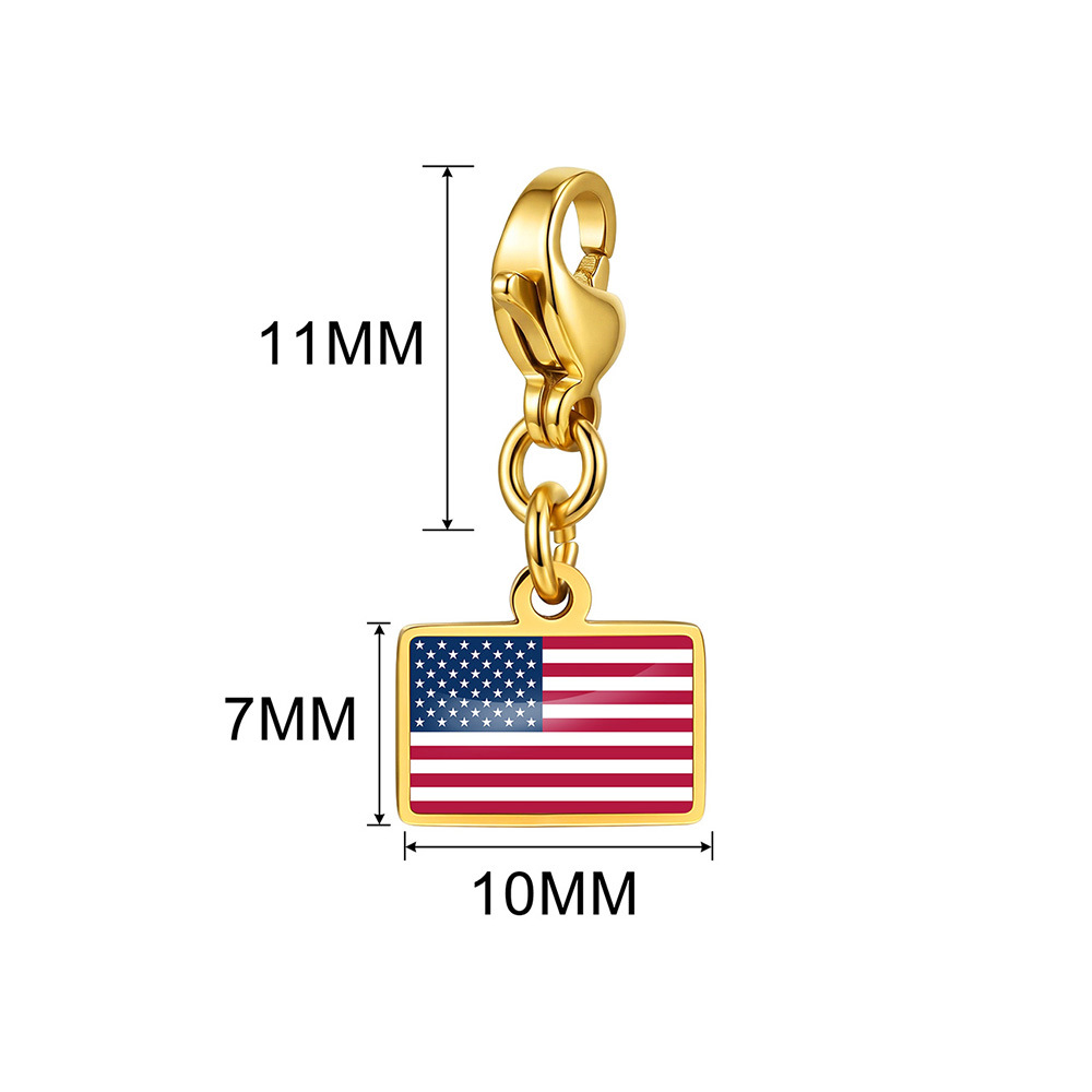 DIY handmade gift decoration accessories, including national flag pendant, lobster clasp pendant, paperclip bracelet, and necklace.
