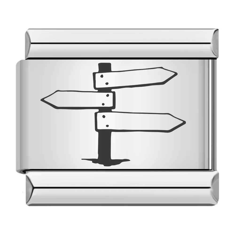 New cross-border hot-selling laser-engraved pattern stainless steel DIY Italian modular bracelet/watch strap chain
