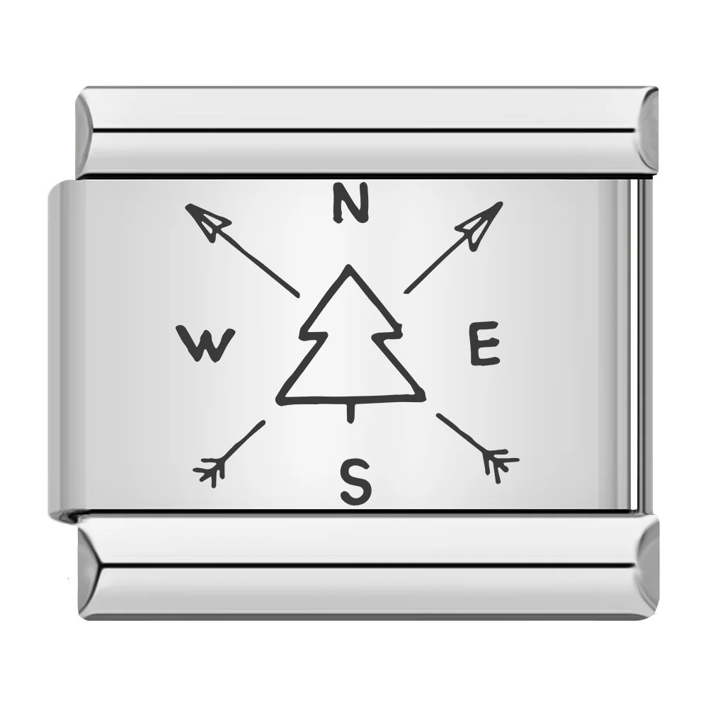 New cross-border hot-selling laser-engraved pattern stainless steel DIY Italian modular bracelet/watch strap chain