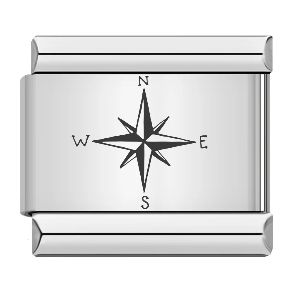 New cross-border hot-selling laser-engraved pattern stainless steel DIY Italian modular bracelet/watch strap chain