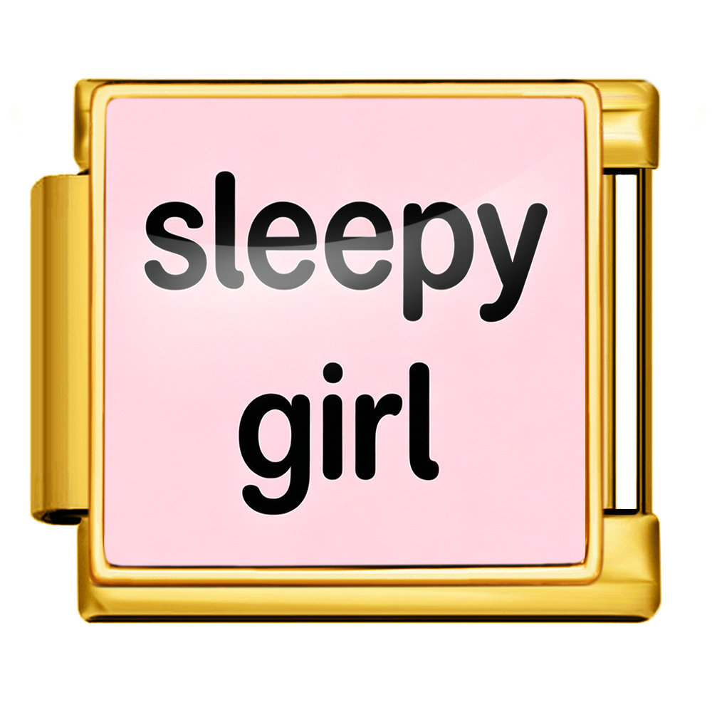 Goodnight Sweet Dreams Themed Modular Bracelet with English Lettering and Italian Style - DIY Personalized Jewelry