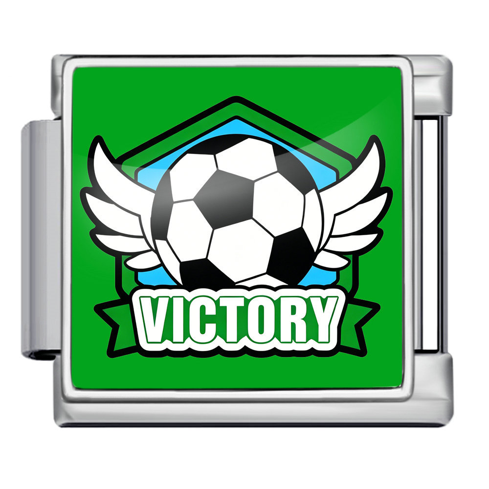 International football pattern modular bracelet, stainless steel, Italian style, DIY detachable watch strap chain/bracelet