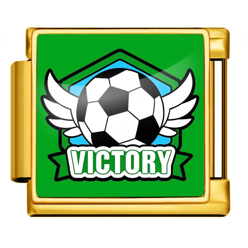 International football pattern modular bracelet, stainless steel, Italian style, DIY detachable watch strap chain/bracelet