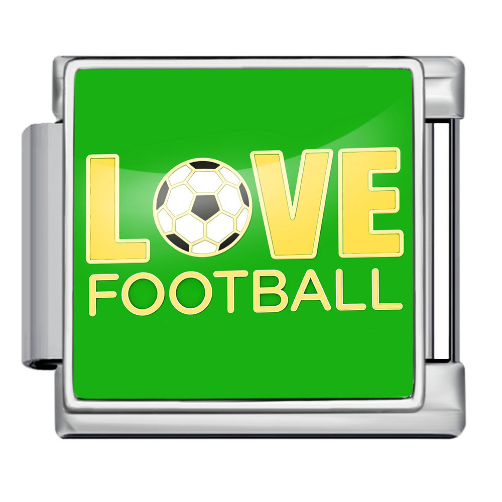 International football pattern modular bracelet, stainless steel, Italian style, DIY detachable watch strap chain/bracelet