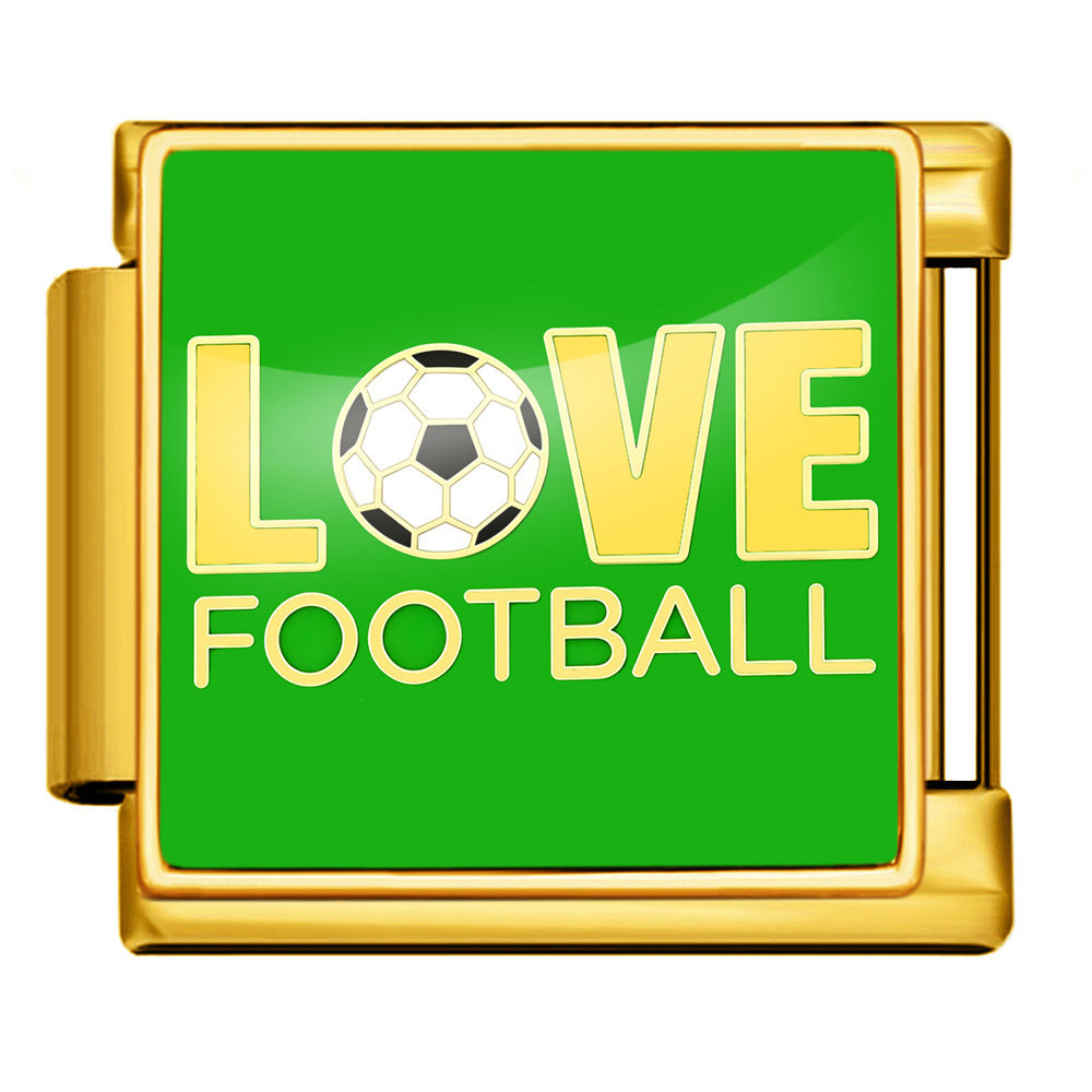 International football pattern modular bracelet, stainless steel, Italian style, DIY detachable watch strap chain/bracelet