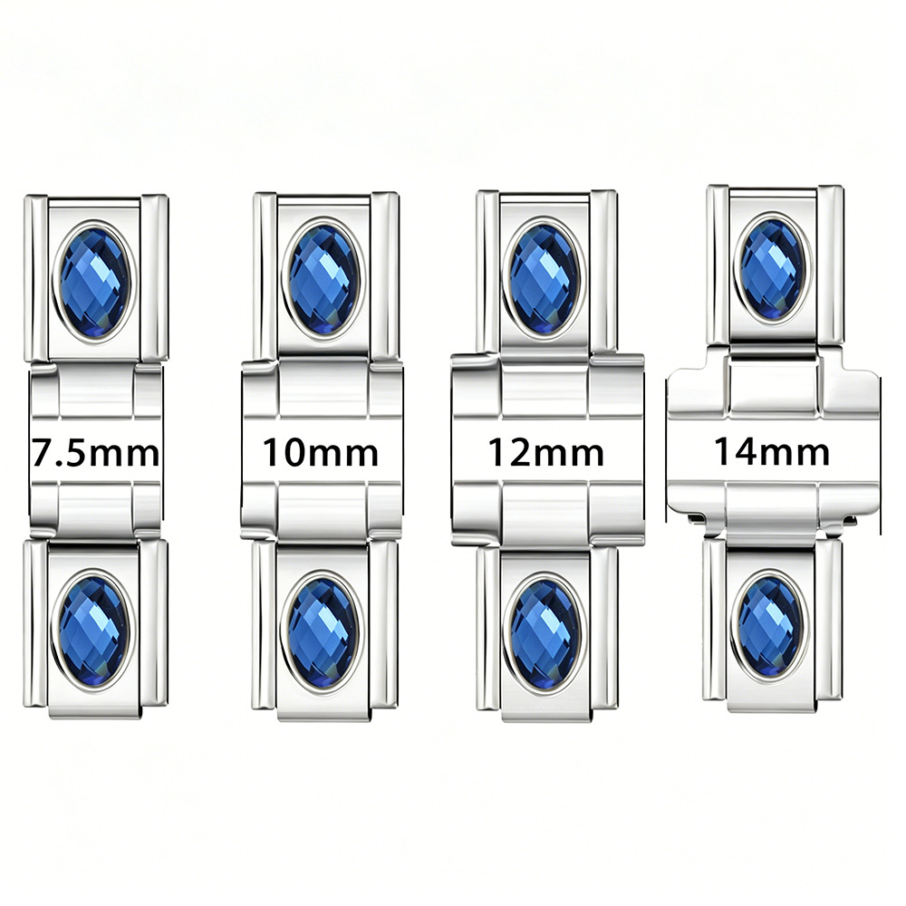 Oval Zircon Stainless Steel Watch Strap Connector, Italian Modular Bracelet DIY Assembly Tool