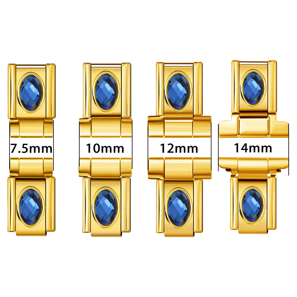 Multi-size oval zircon connector gold Italian modular bracelet DIY accessory