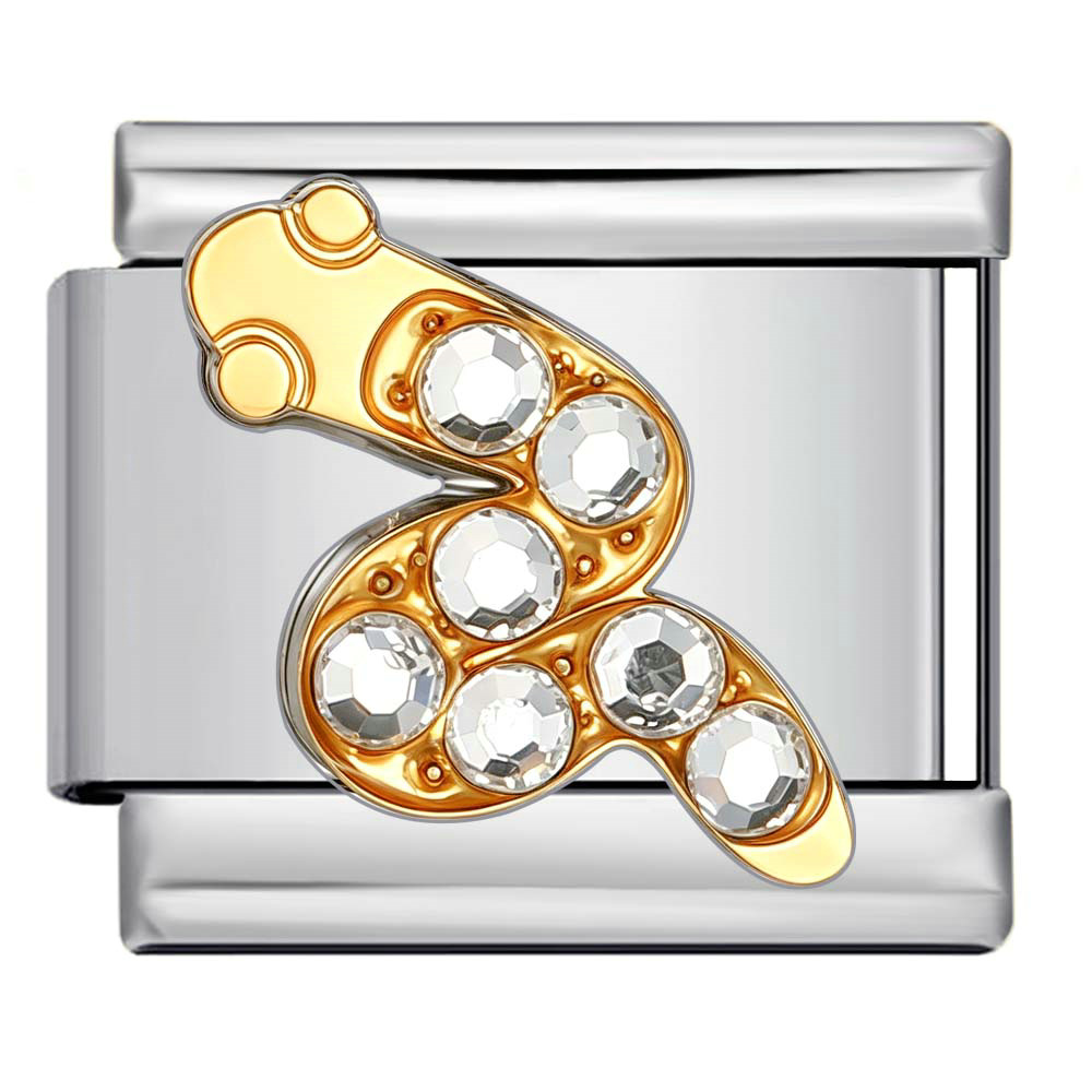 Gold and silver diamond-encrusted series handmade modular DIY stainless steel welded watch strap chain, Italian modular bracelet