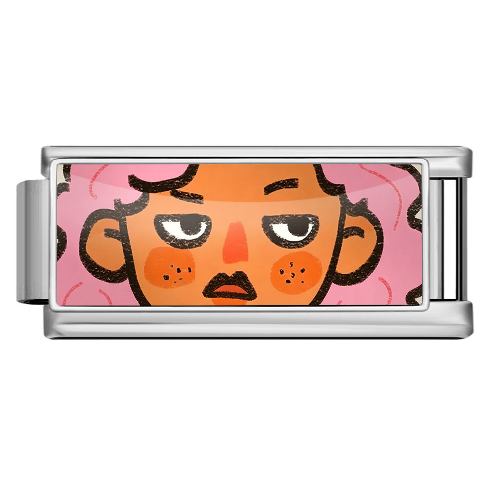 Cute Cartoon Pattern Italian Modular Bracelet Stainless Steel DIY Detachable Elastic Watch Strap Chain Jewelry